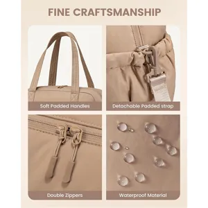 Detailansicht der Damen Wochenend Sport Reisetasche mit weichen Griffen und wasserdichtem Stoff.