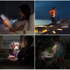 Luce da lettura a LED ricaricabile da collo, lampada portatile mani libere per corsa e lettura.