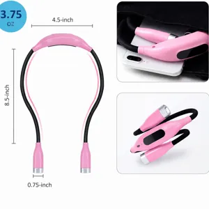 Lampada da lettura da collo a LED portatile, luce da libro flessibile mani libere ricaricabile USB.