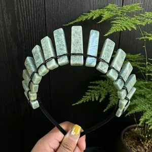 Natural crystal crown headband gemstone tiara minimalist handmade hair accessories for women