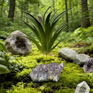 Plante d'aquarium artificielle avec base en cristal décoration paysagère de aquarium