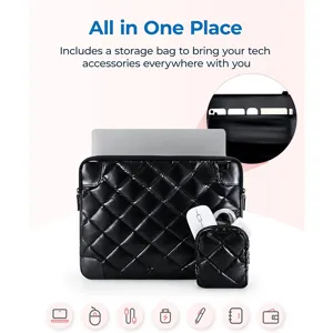 Funda para ordenador portátil acolchada impermeable con bolsa de almacenamiento y correa