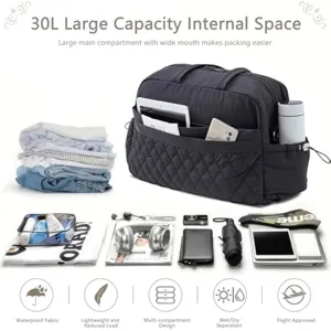 Travel duffel bag 30L large capacity waterproof gym luggage carry-on bag with wet pocket