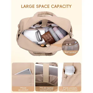 Grand sac de voyage fourre-tout multi-compartiments avec compartiment pour ordinateur et poche humide