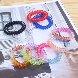 Colorful triangular spiral hair ties jelly color waterproof elastic hair bands detail view