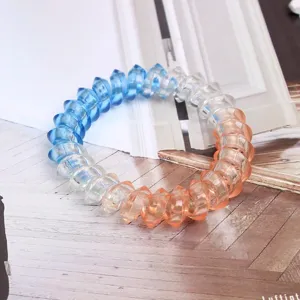 Gradient jelly color triangular telephone cord hair tie for waterproof sports and daily wear.