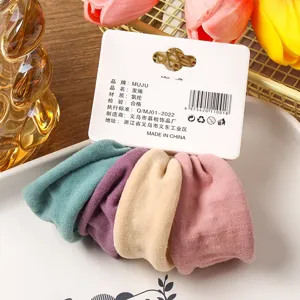 Korean style wide hair bands set of 4 comfortable soft fabric hair ties for daily styling