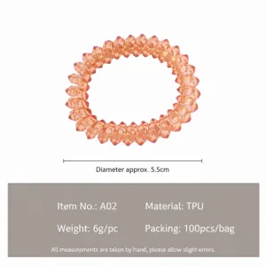 High quality triangular telephone cord hair tie, gradient jelly color swim hair band.