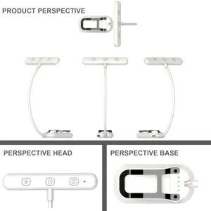 LED reading clip light with flexible gooseneck and touch control for book lovers.