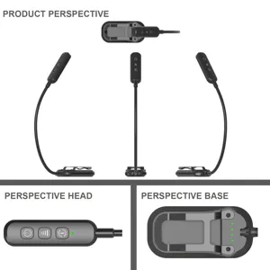 Lámpara de lectura LED recargable con cuello de cisne flexible y control táctil conveniente.