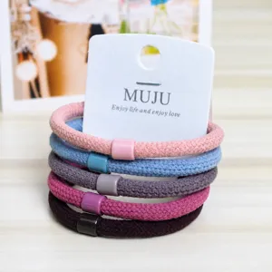 5-Piece Elastic Hair Tie Set Card Packed Simple Daily Hair Accessories Multi-Color Pack