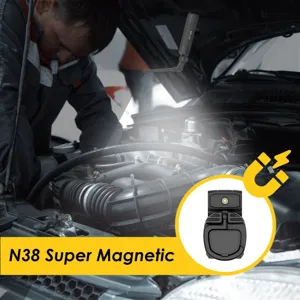 Mini rechargeable magnetic LED work light for car repair, portable inspection handheld lamp.