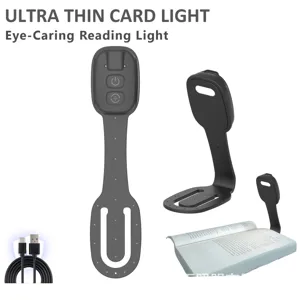 Gedetailleerd overzicht ultra dunne LED kaart leeslamp, oogbeschermende draagbare boeklamp.