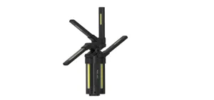 Multi-foldable LED work light detail, portable inspection lamp with bright COB strips.