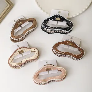 Sweet cloud hair claw clip set, cute polka dot hair accessories for women and girls daily styling.