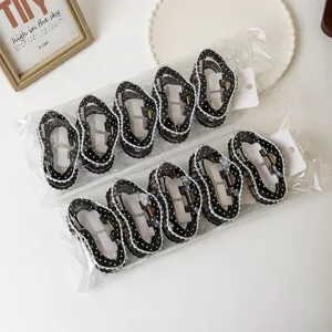 Sweet cloud hair claw, PVC black and white polka dot hairpin, elegant daily hair accessories for women.