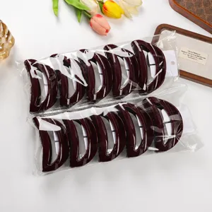 Dark brown PC crescent hair claw clips set of 10, elegant styling hair accessories for women.