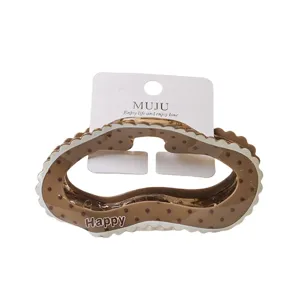 Sweet cloud hair claw PVC hair clip for women, polka dot wavy edge fashion hair accessory main