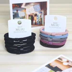 5-piece hair tie set with card high elasticity nylon hair bands for women daily styling