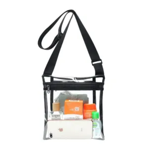 Transparent PVC Crossbody Bag Clear Stadium Bag For Sports Events Music Festivals Adjustable Strap Casual Shoulder Bag