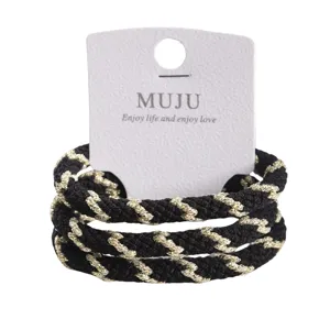 3 pack black gold hair ties elastic thick hair bands stylish ponytail holder accessories