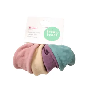 Korean style wide fabric hair scrunchies pack of 4, high elasticity, comfortable and traceless.