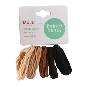 5pcs card packed hair bands elastic seamless towel hair ropes fashion wavy hair ties main