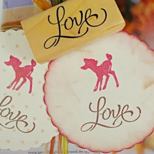 Wooden Rubber Stamp Vintage Love Letter Art Font DIY Journal Scrapbooking Decorative Craft Stamp Office Stationery