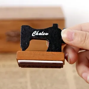 Timbro vintage macchina da cucire in legno per decorazione album fotografico DIY