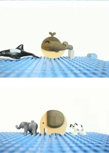 Boîte à musique en bois animal mignon baleine éléphant déco bureau cadeau créatif
