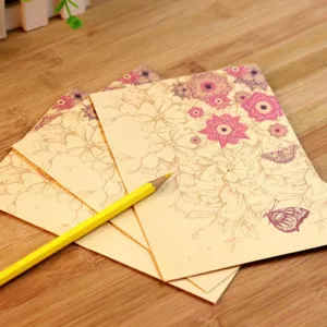 Vintage floral stationery letter paper envelopes set with creative botanical design