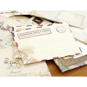 Vintage retro style mini envelopes and postcards set for creative letter writing and journaling.