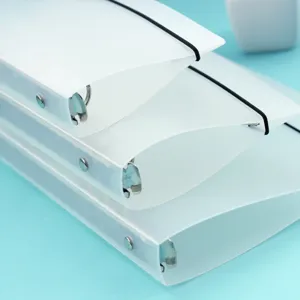 Transparant Gematteerd PP Ringband Notitieboek met Zwarte Elastsische Band Planner