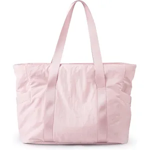 Women's Large Tote Bag Nylon Shoulder Bag Waterproof Work Gym Bag with Yoga Mat Buckle Casual Travel Handbag