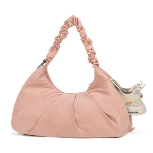 Waterproof Nylon Fitness Gym Bag Yoga Mat Tote With Shoe Compartment Wet Dry Separation Travel Bag For Women