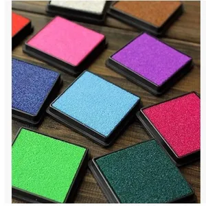 Colorful square ink stamp pads set for DIY scrapbooking journal diary decorating craft ink.