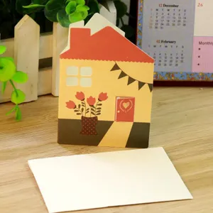 Tarjeta de felicitación bonita de casa creativa tarjeta hueca dulce para gracias!
