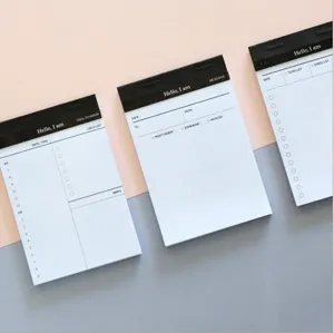 Minimalist business daily schedule planner memo pad, tearable portable sticky note notepad office.