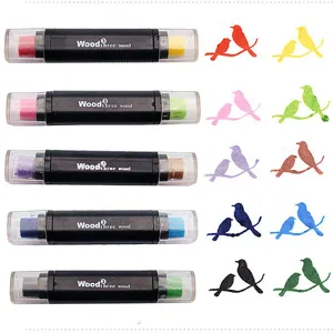 Zweifarbiger Stempelstift mit zwei Enden und Tinte fur kreatives Basteln und Stempeln.