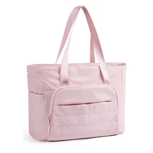 Cabas Matelassé Léger Grande Capacité Sac à Bandoulière pour Femmes Sac à Main de Voyage Casual Avec Sangle de Tapis de Yoga