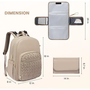 Multi-functional baby diaper backpack set with portable changing pad, waterproof and stylish.