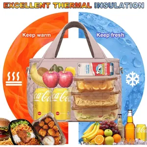 Insulated lunch bag for women work thermal cooler tote leakproof food container bag