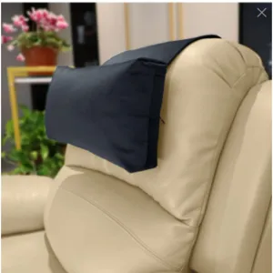 Velvet recliner headrest pillow with non-slip base for comfortable neck support in home.