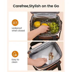 Grande borsa termica isolata impermeabile e portatile per il pranzo e picnic all'aperto