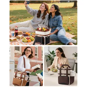 Borsa termica porta pranzo grande capacita per picnic all aperto e uso quotidiano.
