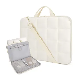 Bolso para portátil acolchado con correa para el hombro y asa para uso diario.