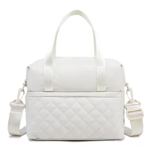 Quilted detail view of the insulated lunch bag, showing durable nylon fabric and fine stitching.