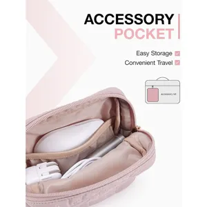 Rosa gesteppte Reise-Kosmetiktasche und tragbare Kosmetik Aufbewahrungstasche mit Reissverschluss