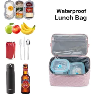 Waterproof Insulated Lunch Bag For Women Crossbody Handbag Thermal Cooler Bento Bag