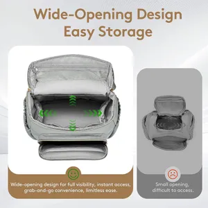Mommy diaper backpack with wide-opening design and large storage capacity for daily travel.